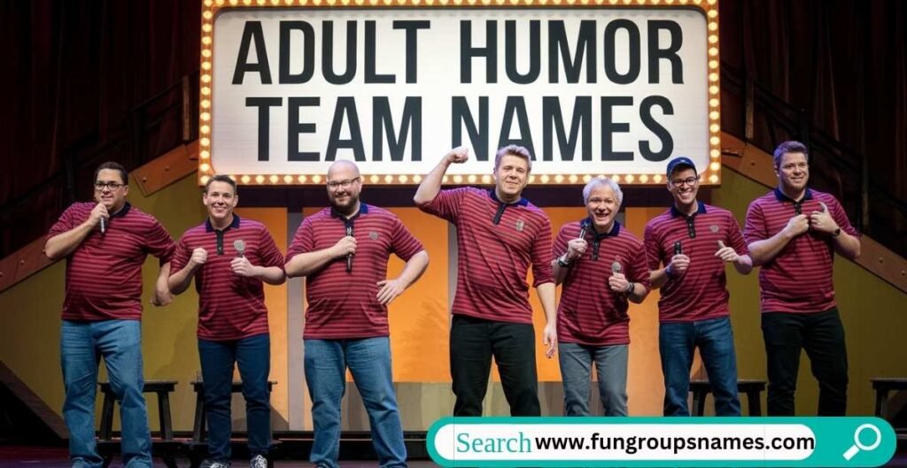 Fantasy Football Team Names with Adult Humor, featuring risqué and funny options like 'Multiple Scoregasms,' 'Big TDs,' and 'Fourth Down and Dirty.