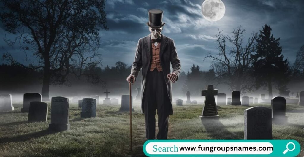 Spooky Ghostly Apparitions Haunting Misty Moonlit Graveyard Halloween Scene