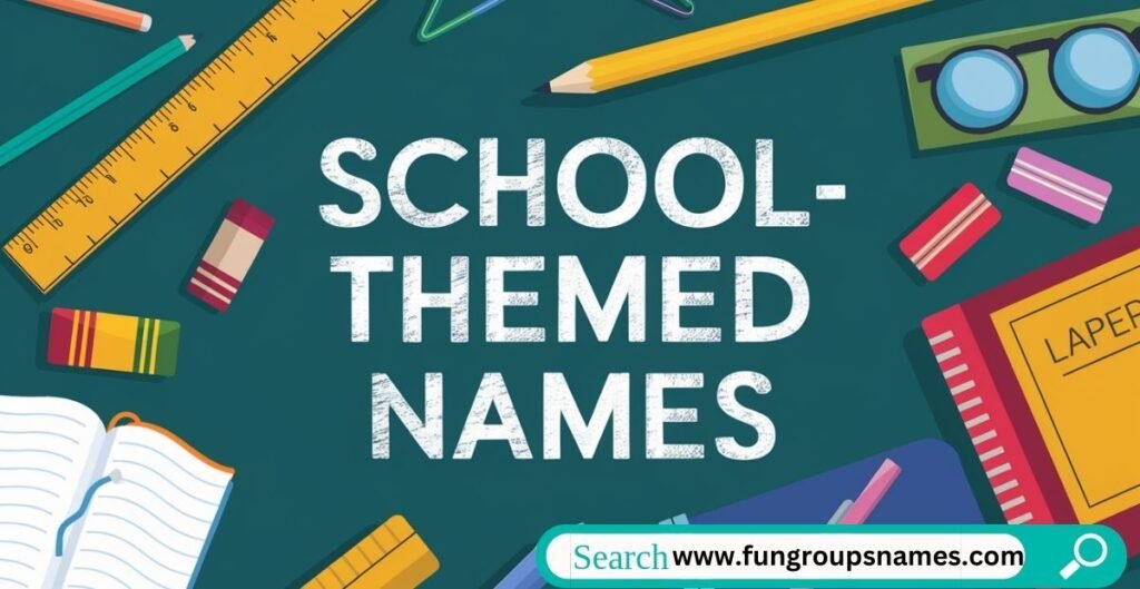 School-themed anime group names inspired by academic adventures and youthful camaraderie.