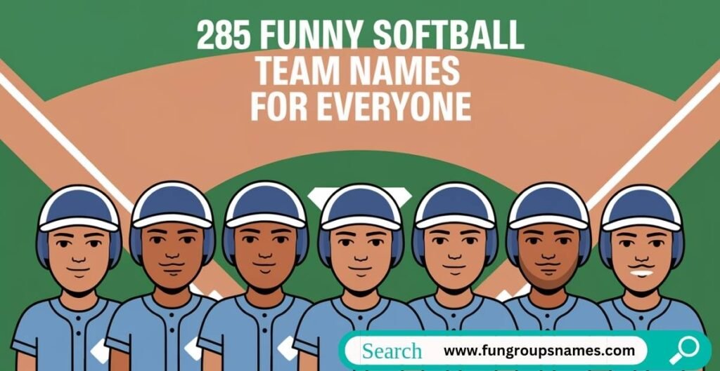 Softball team playing on a sunny field, showcasing team spirit with funny softball team names.