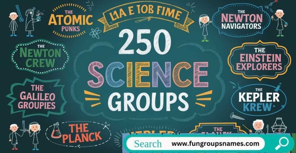 Creative and clever science group names for teams, clubs, and research groups in STEM fields.