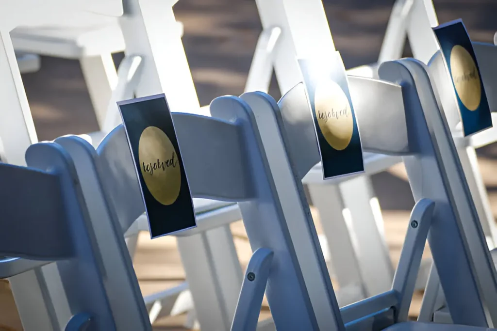 Personalized Chair Nameplates Laser-Engraved with Patron Group Monikers